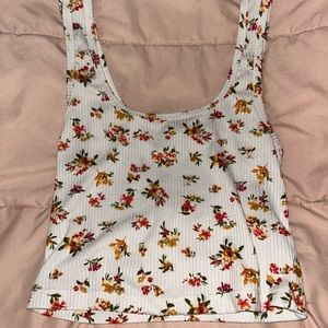 Floral white crop top